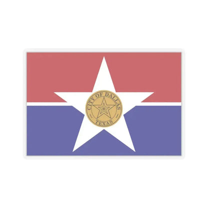 Flag of Dallas - STICKER Vinyl Kiss-Cut Decal 6 Inch Transparent - The Sticker Space