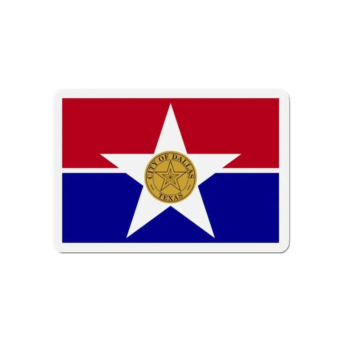 Flag of Dallas Texas - Refrigerator Magnet 5 Inch - The Sticker Space