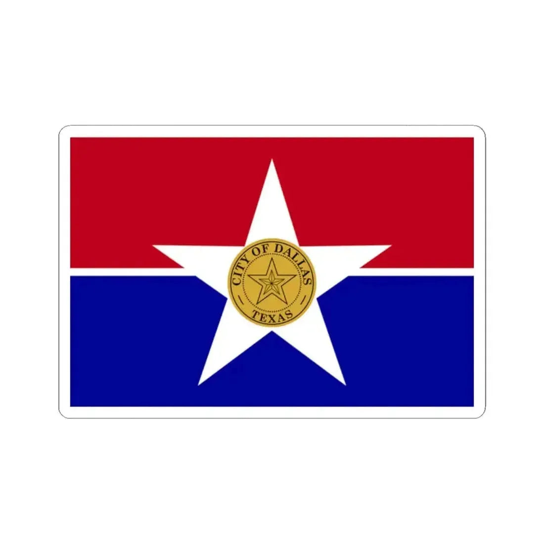 Flag of Dallas (United States) STICKER Vinyl Kiss-Cut Decal 2 Inch White - The Sticker Space