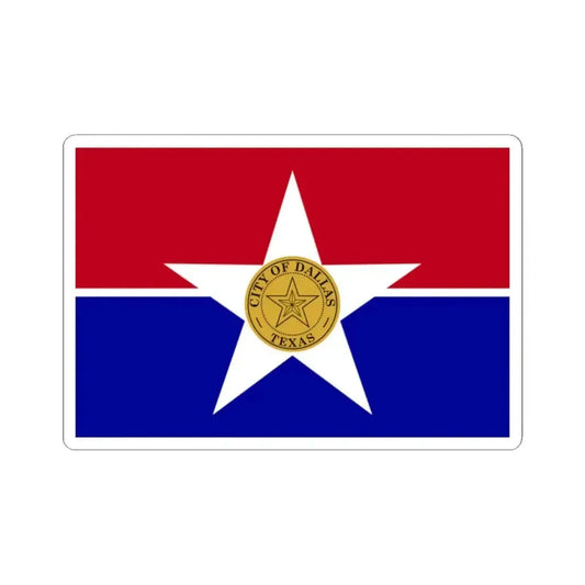 Flag of Dallas (United States) STICKER Vinyl Kiss-Cut Decal 2 Inch White - The Sticker Space