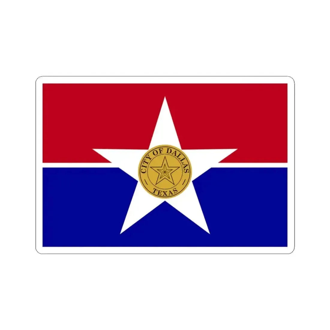 Flag of Dallas (United States) STICKER Vinyl Kiss-Cut Decal 3 Inch White - The Sticker Space