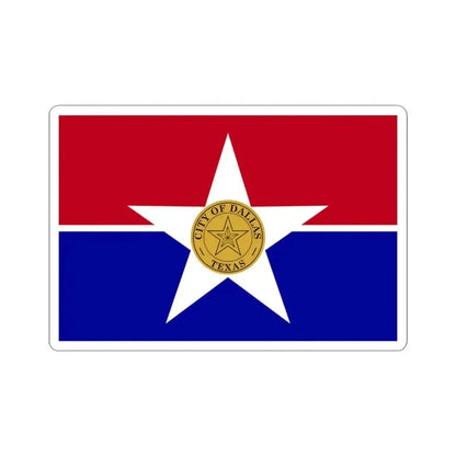 Flag of Dallas (United States) STICKER Vinyl Kiss-Cut Decal 3 Inch White - The Sticker Space