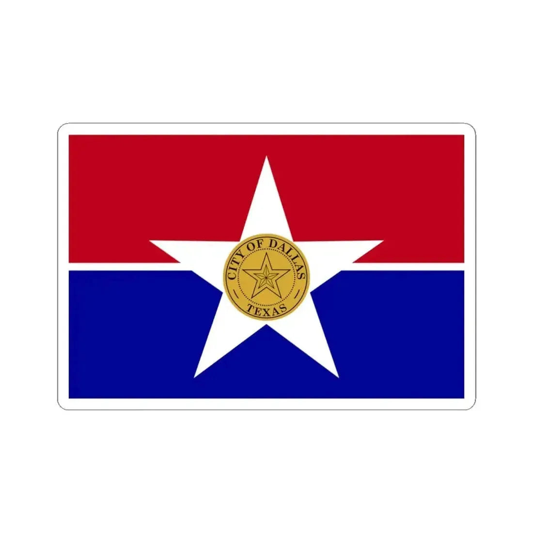 Flag of Dallas (United States) STICKER Vinyl Kiss-Cut Decal 4 Inch White - The Sticker Space