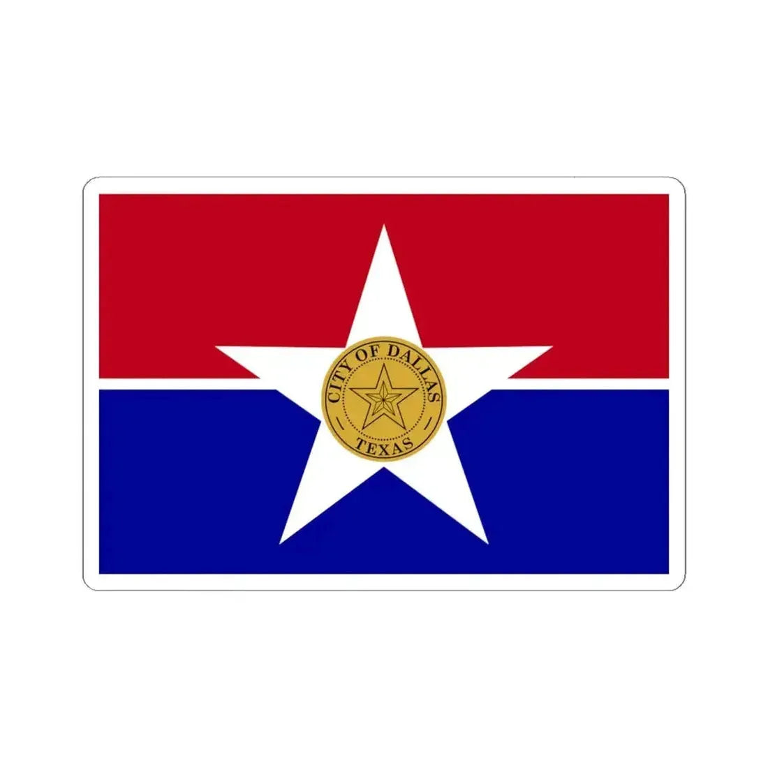 Flag of Dallas (United States) STICKER Vinyl Kiss-Cut Decal 6 Inch White - The Sticker Space