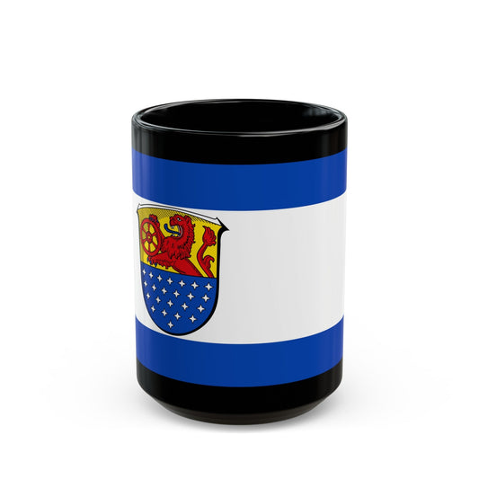 Flag of Darmstadt Dieburg Germany - Black Coffee Mug-15oz-The Sticker Space