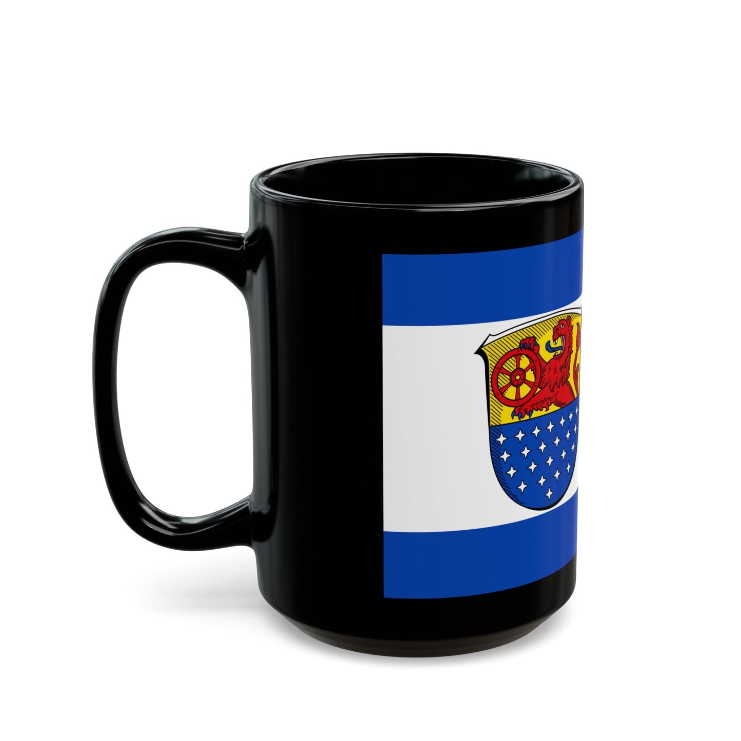 Flag of Darmstadt Dieburg Germany - Black Coffee Mug-The Sticker Space