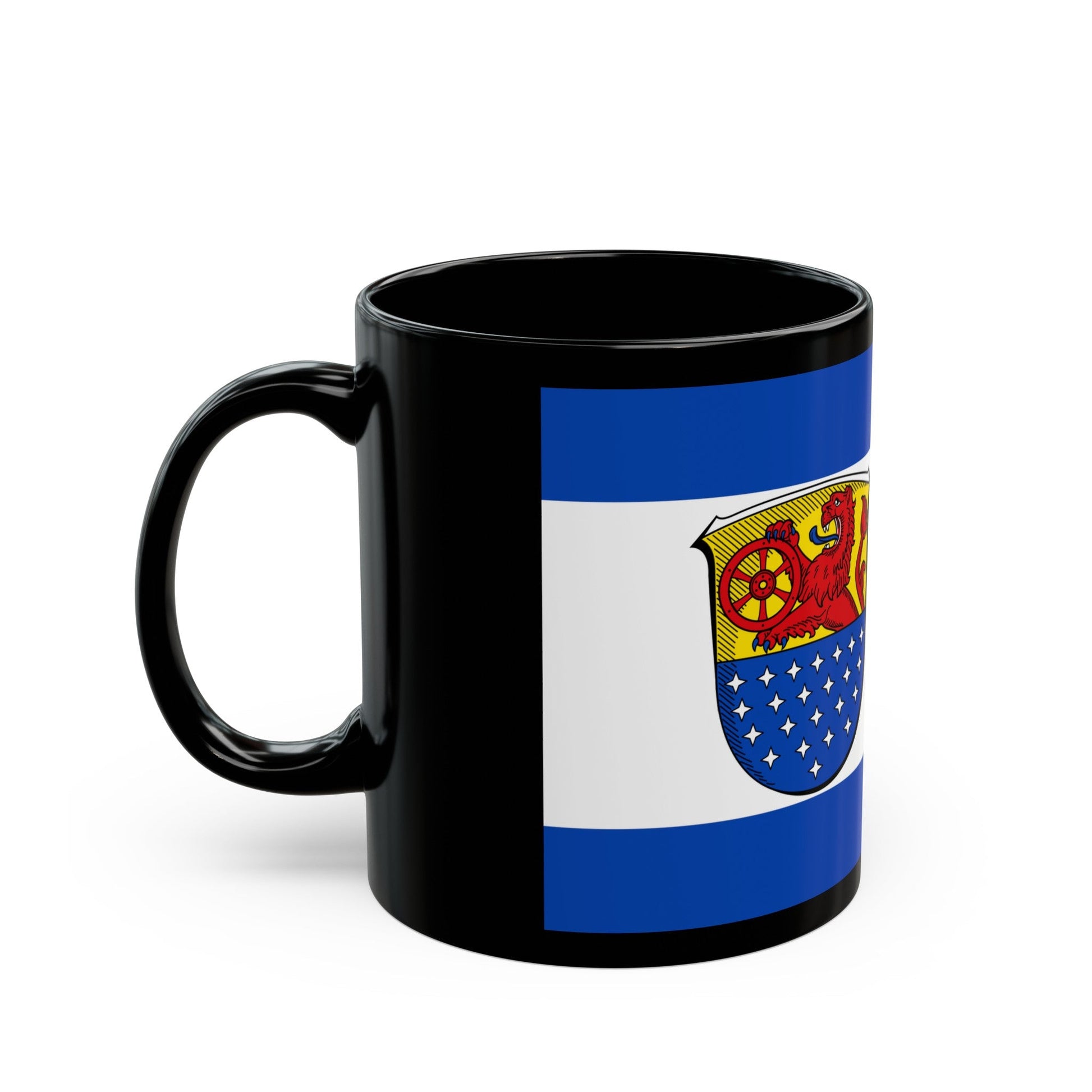 Flag of Darmstadt Dieburg Germany - Black Coffee Mug-The Sticker Space