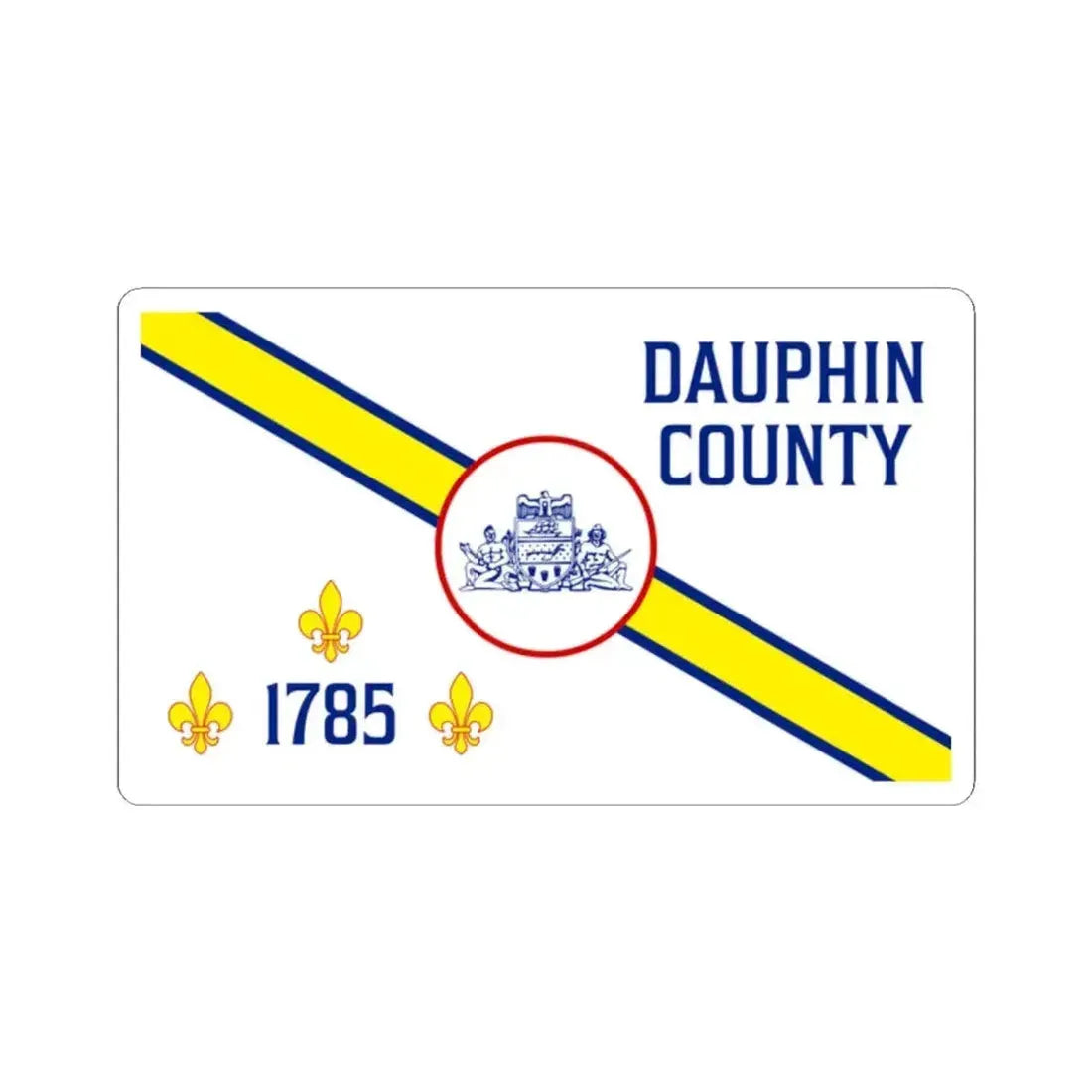 Flag of Dauphin County Pennsylvania (United States) STICKER Vinyl Kiss-Cut Decal 2 Inch White - The Sticker Space