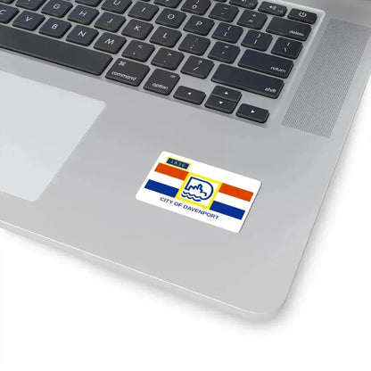 Flag of Davenport Iowa (United States) STICKER Vinyl Kiss-Cut Decal - The Sticker Space