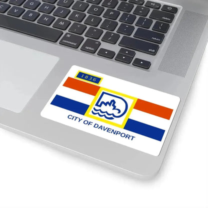 Flag of Davenport Iowa (United States) STICKER Vinyl Kiss-Cut Decal - The Sticker Space