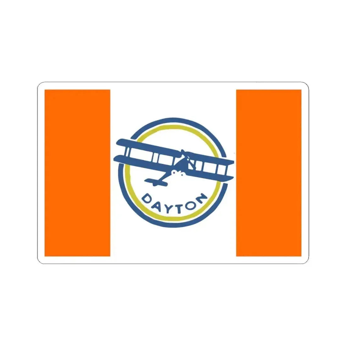 Flag of Dayton Ohio 1917-1958 (United States) STICKER Vinyl Kiss-Cut Decal 4 Inch White - The Sticker Space