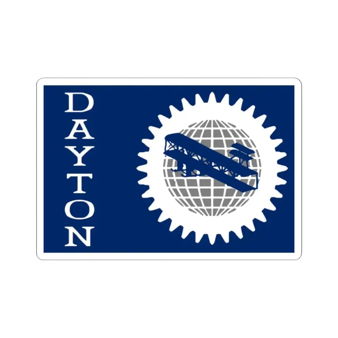 Flag of Dayton Ohio 1958-2021 (United States) STICKER Vinyl Kiss-Cut Decal 2 Inch White - The Sticker Space