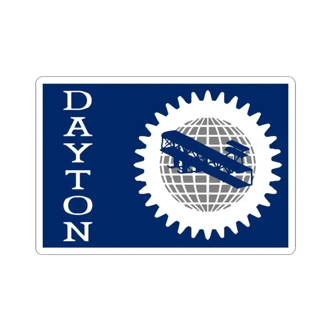 Flag of Dayton Ohio 1958-2021 (United States) STICKER Vinyl Kiss-Cut Decal 3 Inch White - The Sticker Space