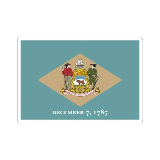 Flag of Delaware (United States) STICKER Vinyl Kiss-Cut Decal 2 Inch White - The Sticker Space