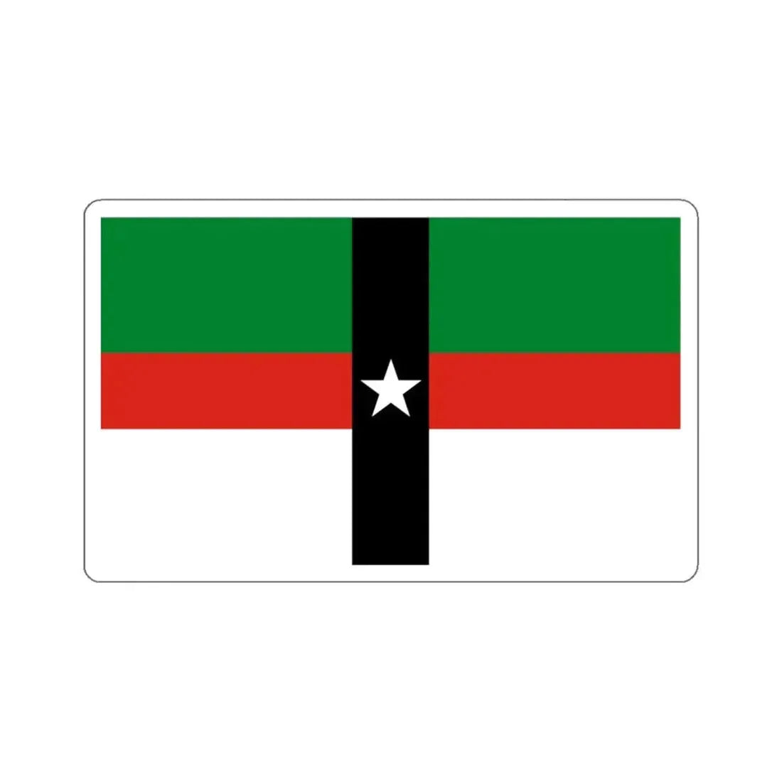 Flag of Denison, Texas - STICKER Vinyl Kiss-Cut Decal 4 Inch White - The Sticker Space