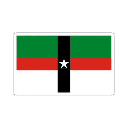 Flag of Denison, Texas - STICKER Vinyl Kiss-Cut Decal 4 Inch White - The Sticker Space