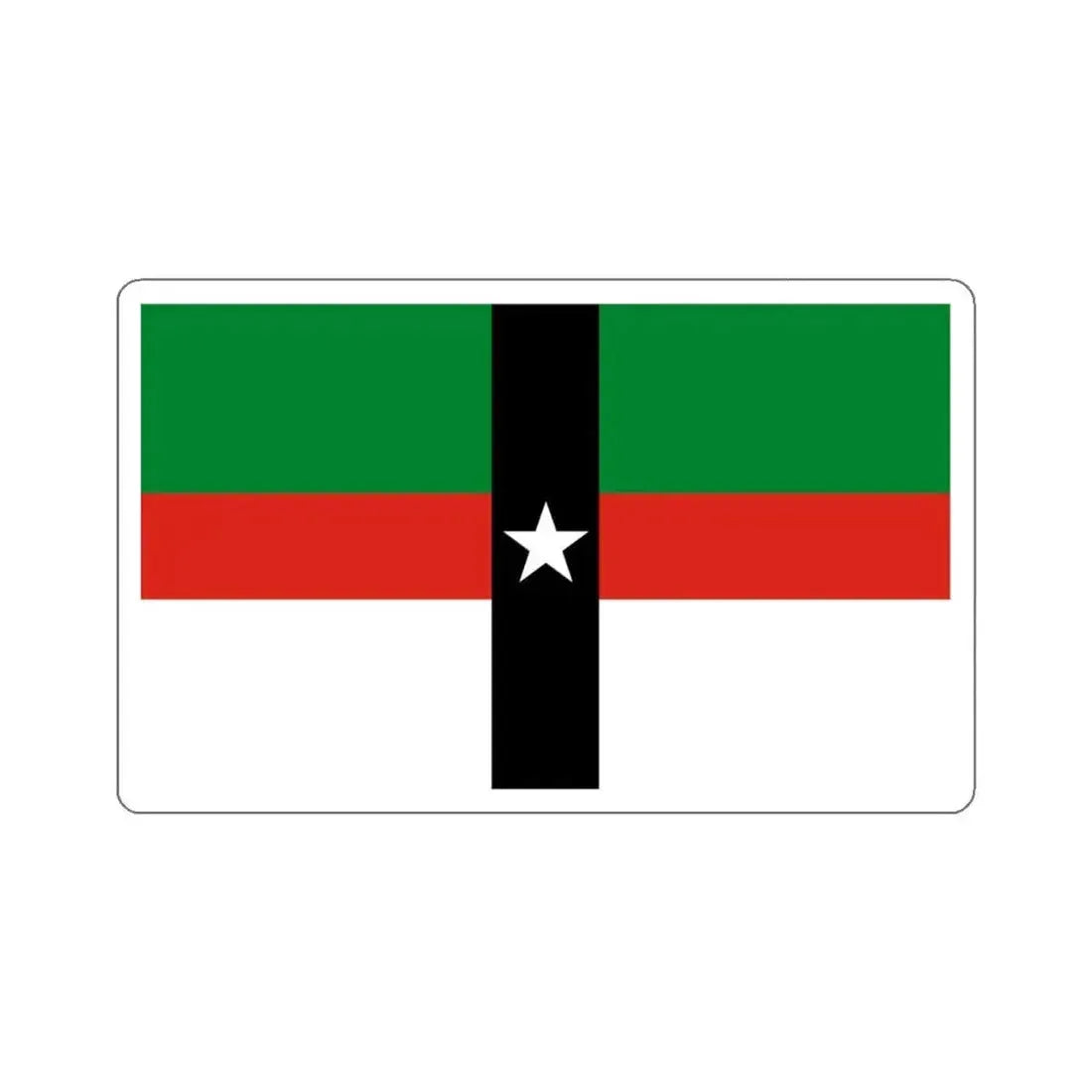 Flag of Denison, Texas - STICKER Vinyl Kiss-Cut Decal 6 Inch White - The Sticker Space