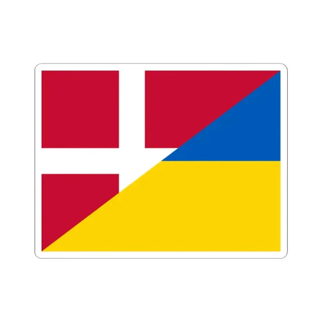 Flag of Denmark and Ukraine (Denmark) STICKER Vinyl Kiss-Cut Decal 2 Inch White - The Sticker Space
