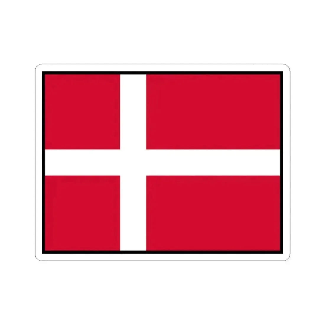Flag of Denmark with border (Denmark) STICKER Vinyl Kiss-Cut Decal 2 Inch White - The Sticker Space
