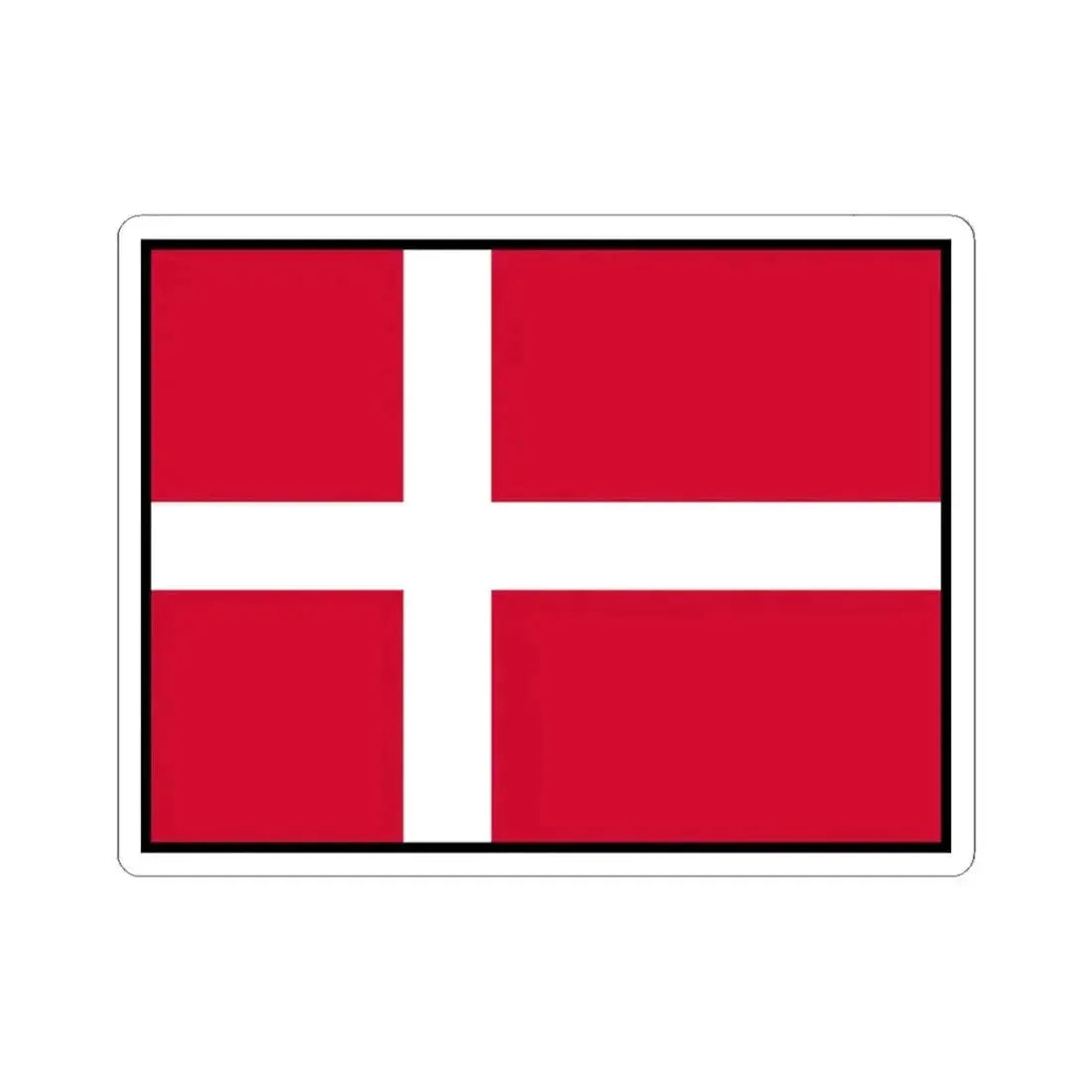 Flag of Denmark with border (Denmark) STICKER Vinyl Kiss-Cut Decal 3 Inch White - The Sticker Space