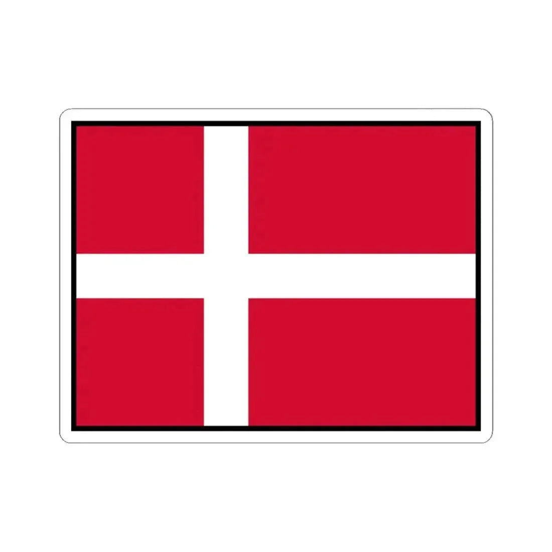 Flag of Denmark with border (Denmark) STICKER Vinyl Kiss-Cut Decal 4 Inch White - The Sticker Space