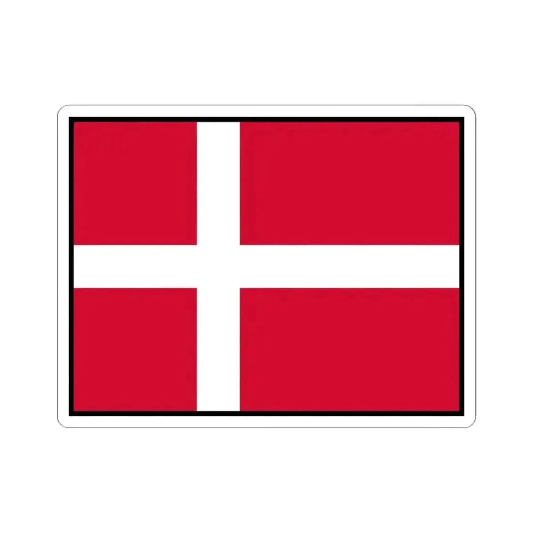 Flag of Denmark with border (Denmark) STICKER Vinyl Kiss-Cut Decal 6 Inch White - The Sticker Space