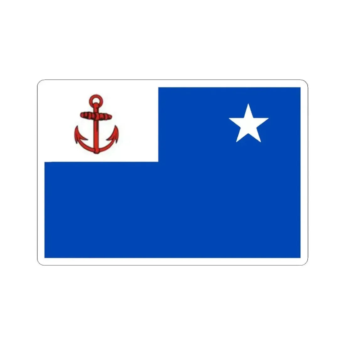 Flag of Deputy Chief of the Revolutionary Navy of Cuba (Cuba) STICKER Vinyl Kiss-Cut Decal 4 Inch White - The Sticker Space