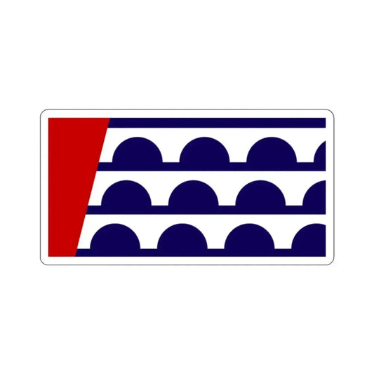 Flag of Des Moines, Iowa - STICKER Vinyl Kiss-Cut Decal 2 Inch White - The Sticker Space