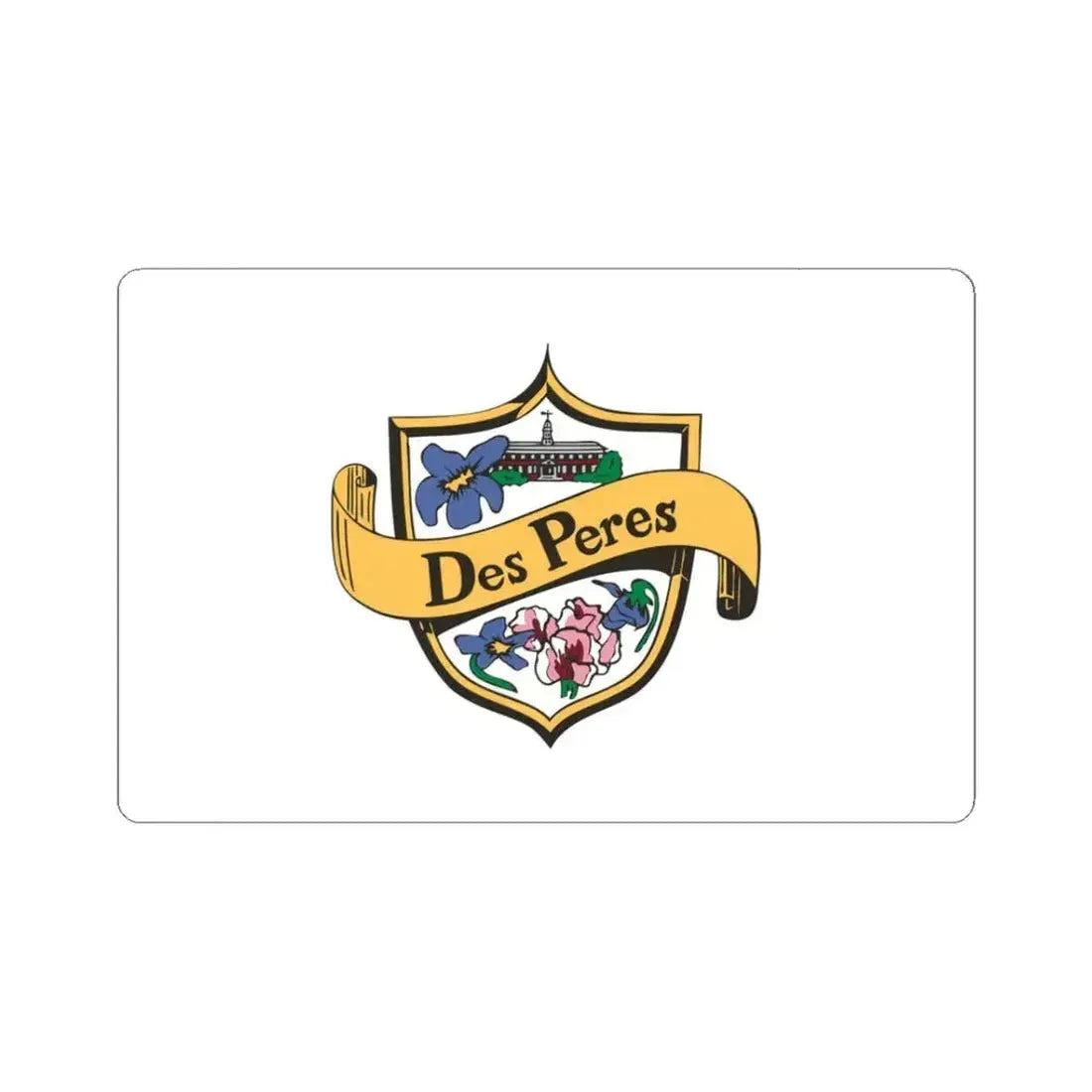 Flag of Des Peres Missouri (United States) STICKER Vinyl Kiss-Cut Decal 3 Inch White - The Sticker Space