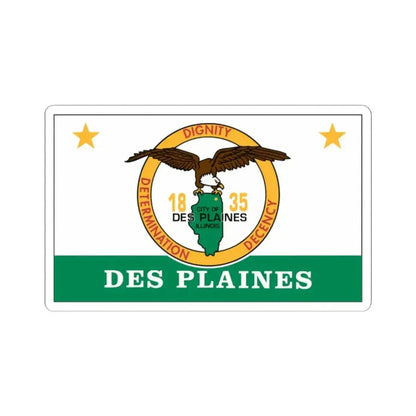 Flag of Des Plaines Illinois (United States) STICKER Vinyl Kiss-Cut Decal 2 Inch White - The Sticker Space