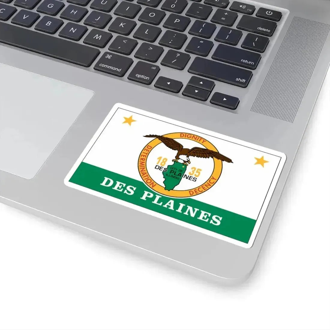 Flag of Des Plaines Illinois (United States) STICKER Vinyl Kiss-Cut Decal - The Sticker Space