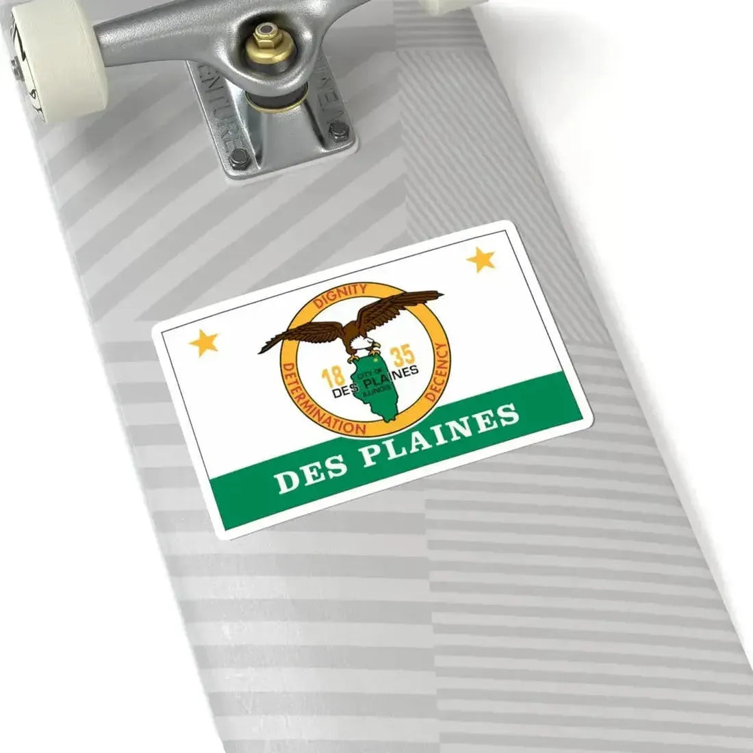 Flag of Des Plaines Illinois (United States) STICKER Vinyl Kiss-Cut Decal - The Sticker Space