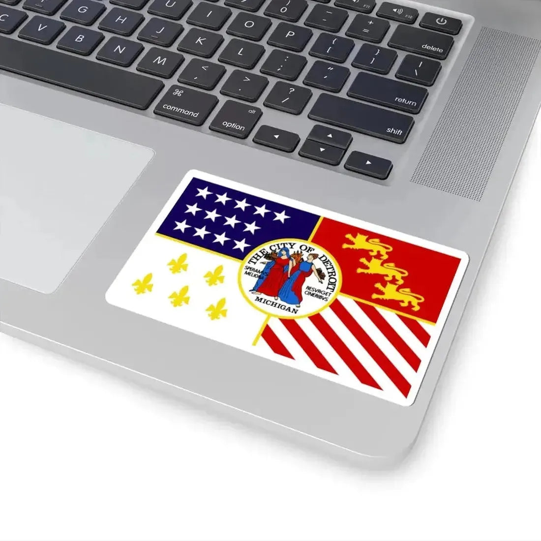 Flag of Detroit 1976-2000 (United States) STICKER Vinyl Kiss-Cut Decal - The Sticker Space