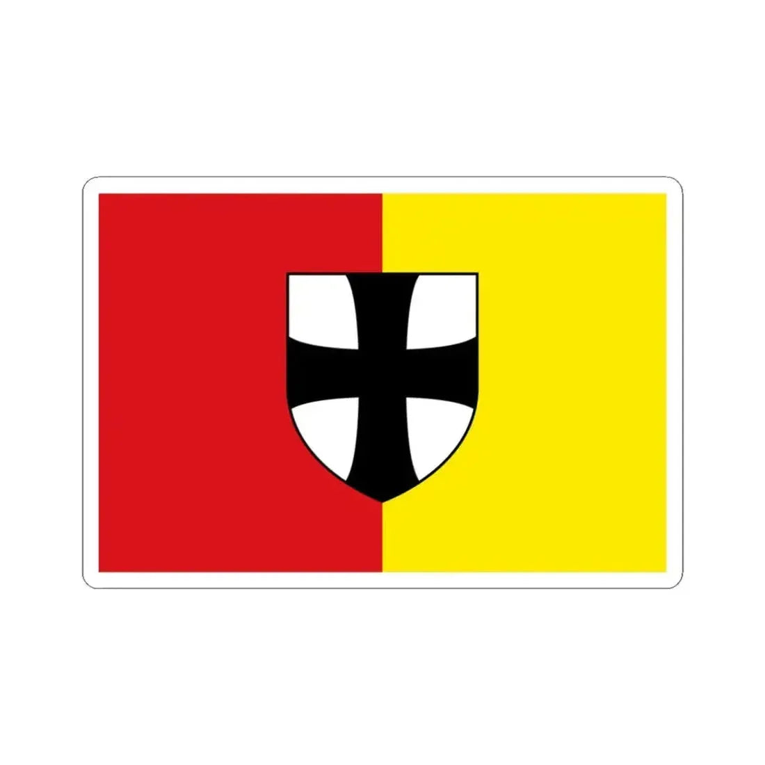 Flag of Diepenbeek (Belgium) STICKER Vinyl Kiss-Cut Decal 3 Inch White - The Sticker Space