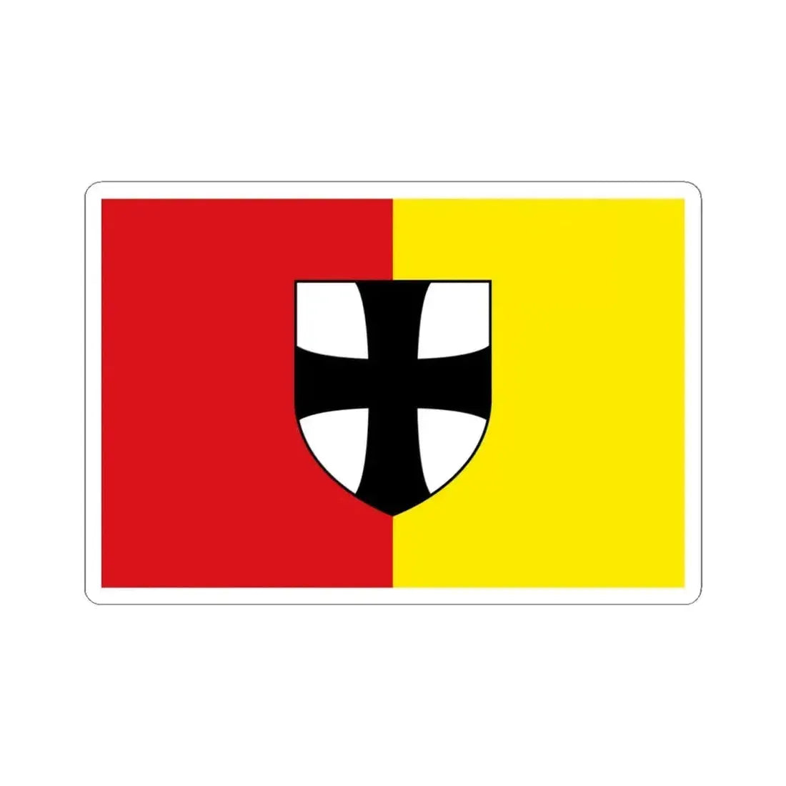 Flag of Diepenbeek (Belgium) STICKER Vinyl Kiss-Cut Decal 4 Inch White - The Sticker Space