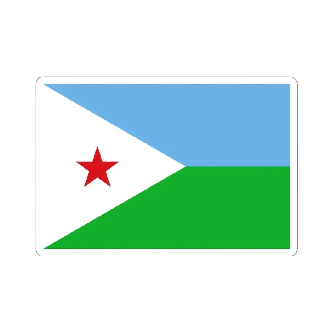 Flag of Djibouti (Djibouti) STICKER Vinyl Kiss-Cut Decal 6 Inch White - The Sticker Space