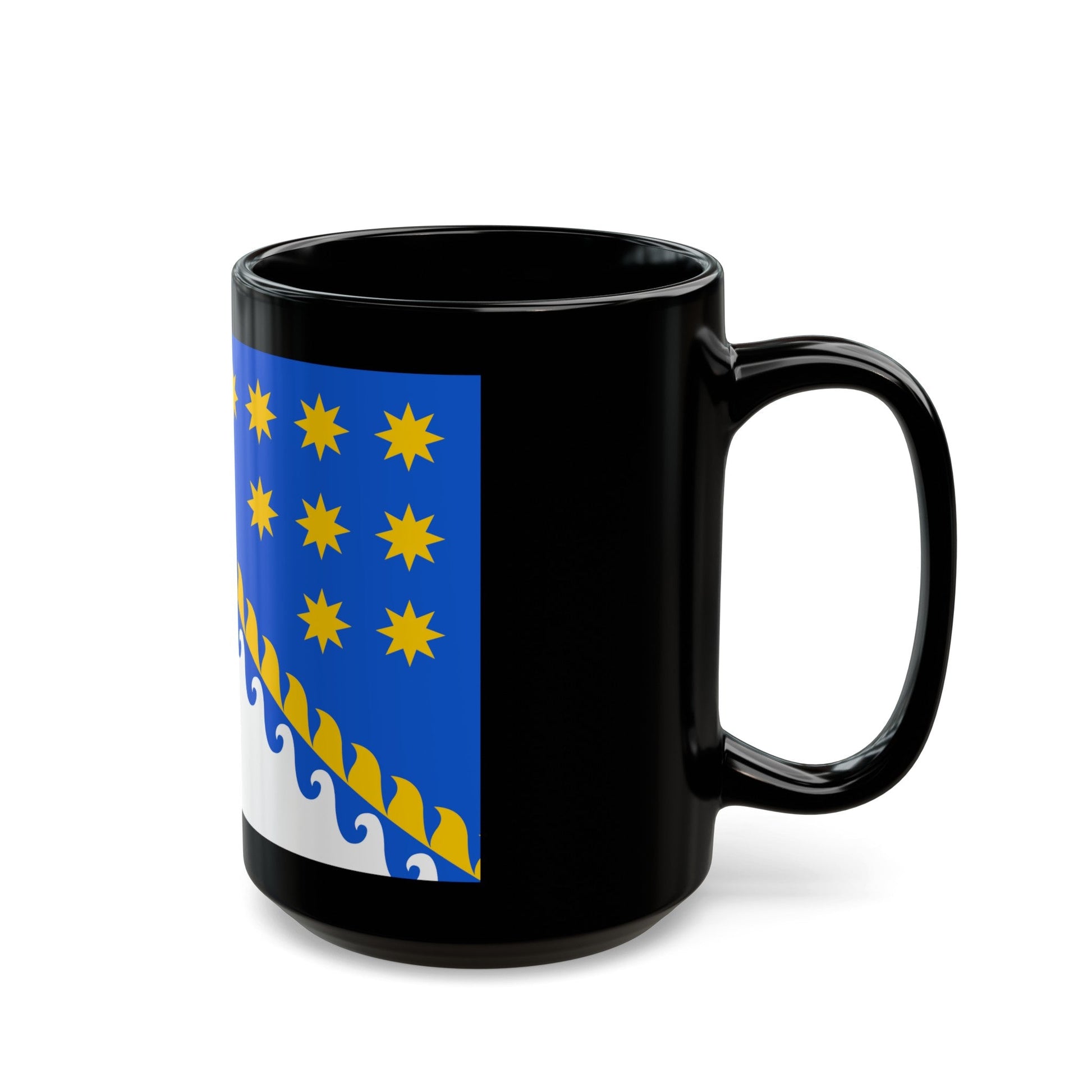 Flag of Dnipropetrovsk Oblast Ukraine - Black Coffee Mug-The Sticker Space