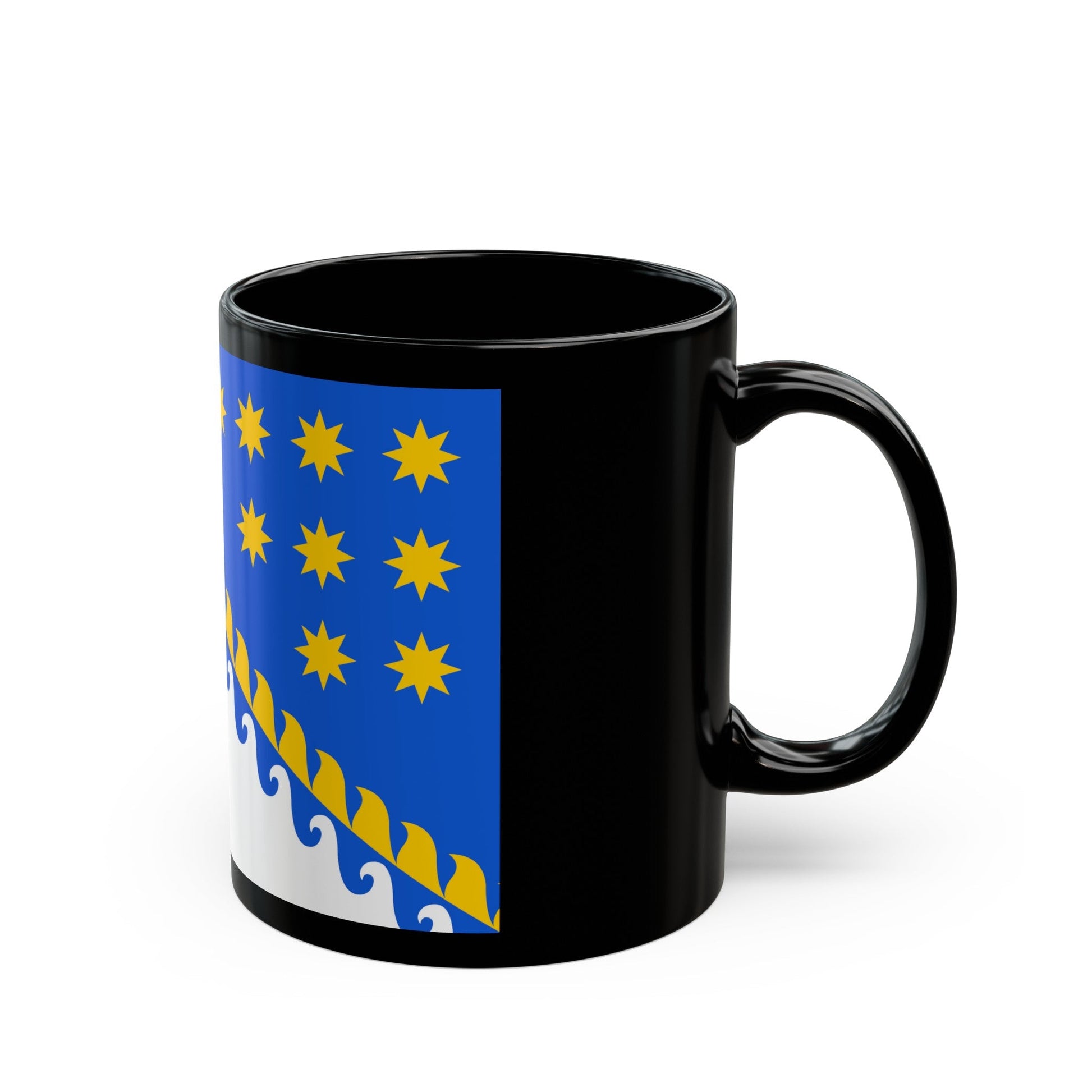 Flag of Dnipropetrovsk Oblast Ukraine - Black Coffee Mug-The Sticker Space