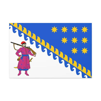 Flag of Dnipropetrovsk Oblast Ukraine - Canvas Wall Art 36" x 24" 1.25" - The Sticker Space