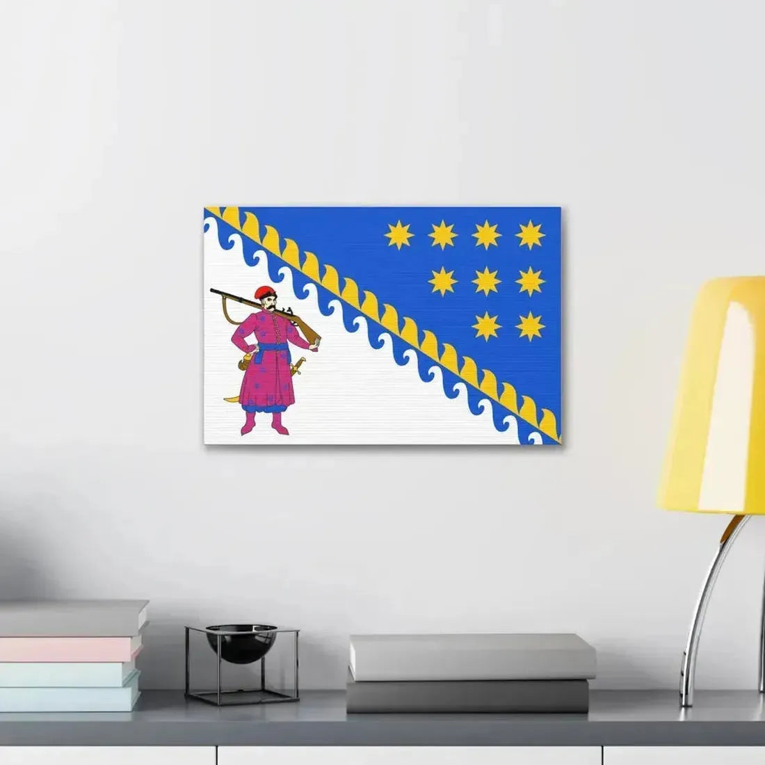 Flag of Dnipropetrovsk Oblast Ukraine - Canvas Wall Art - The Sticker Space