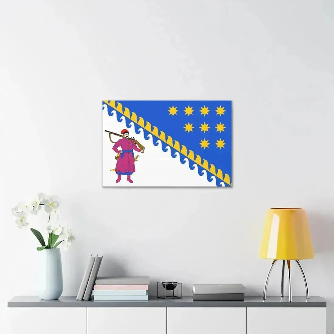 Flag of Dnipropetrovsk Oblast Ukraine - Canvas Wall Art - The Sticker Space