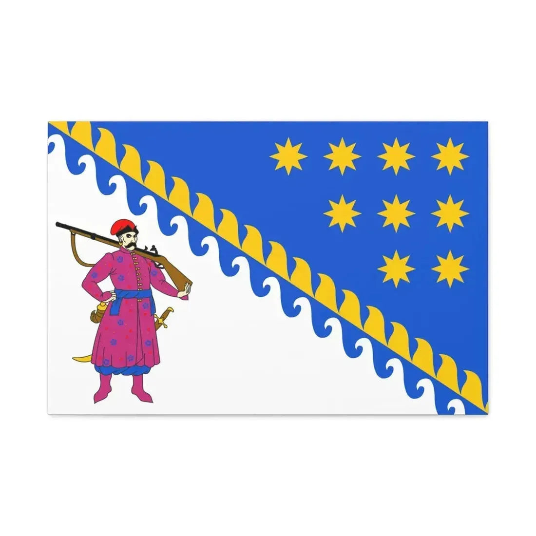 Flag of Dnipropetrovsk Oblast Ukraine - Canvas Wall Art - The Sticker Space