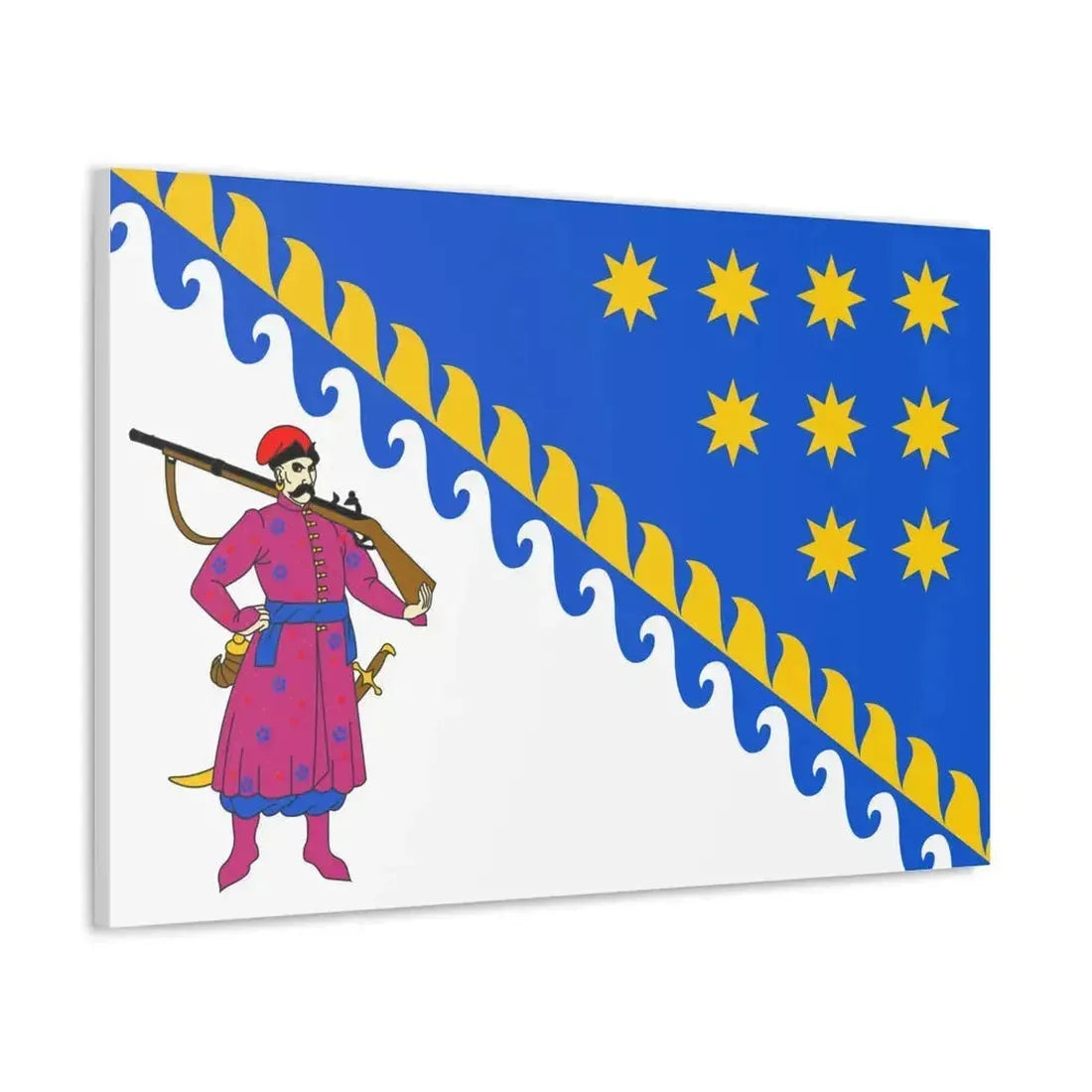 Flag of Dnipropetrovsk Oblast Ukraine - Canvas Wall Art - The Sticker Space