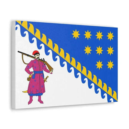 Flag of Dnipropetrovsk Oblast Ukraine - Canvas Wall Art - The Sticker Space