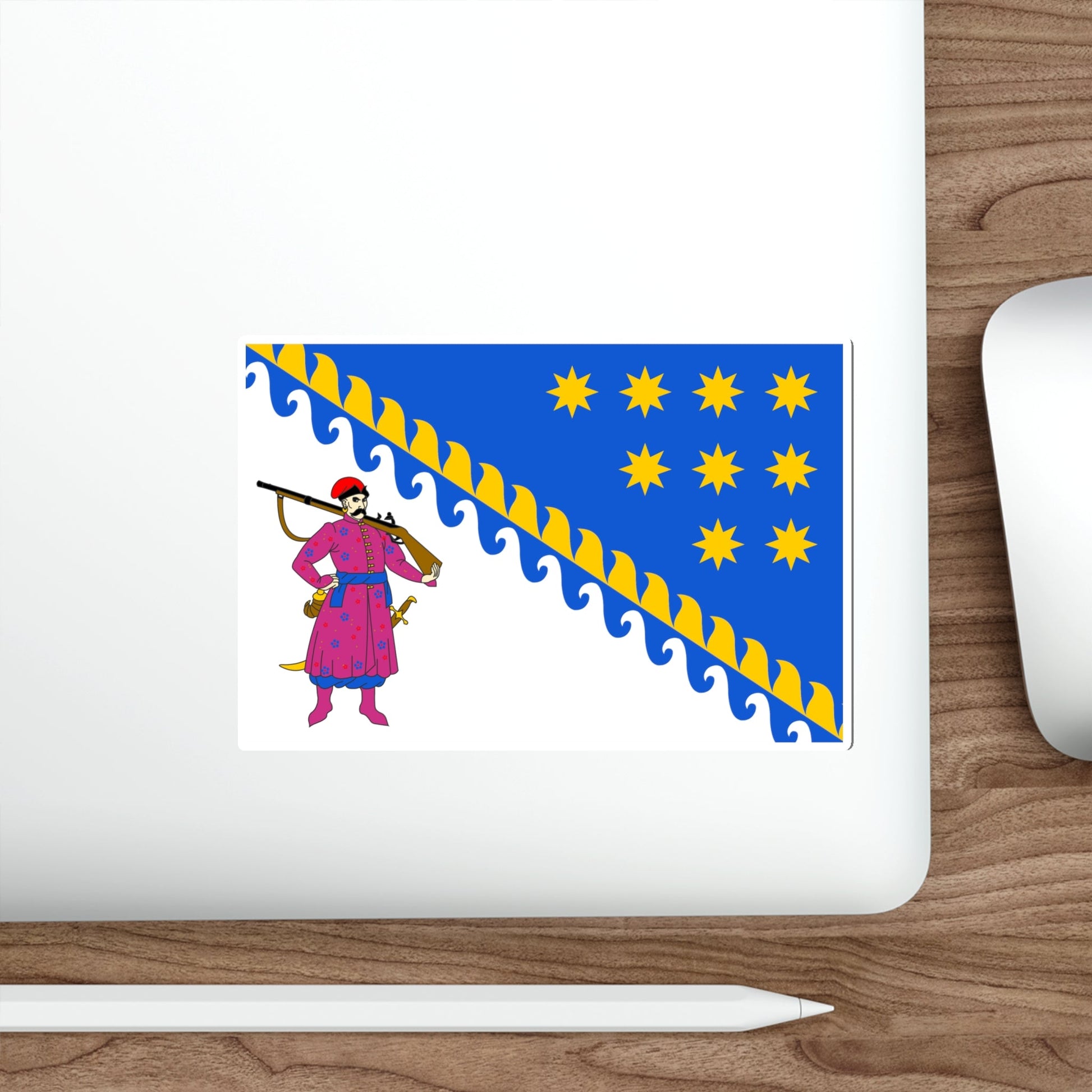 Flag of Dnipropetrovsk Oblast Ukraine STICKER Vinyl Die-Cut Decal-The Sticker Space