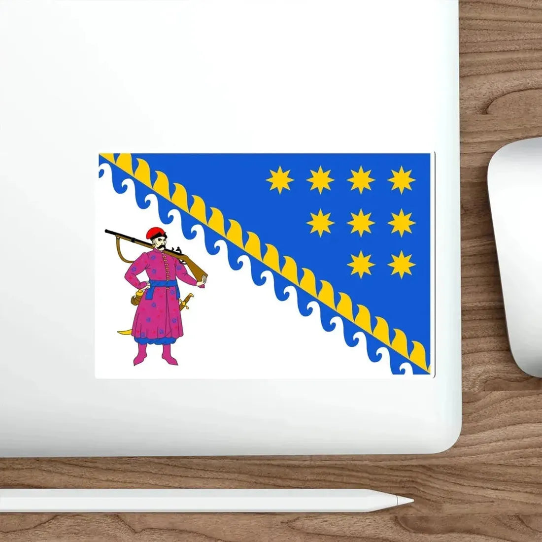 Flag of Dnipropetrovsk Oblast Ukraine STICKER Vinyl Die-Cut Decal - The Sticker Space