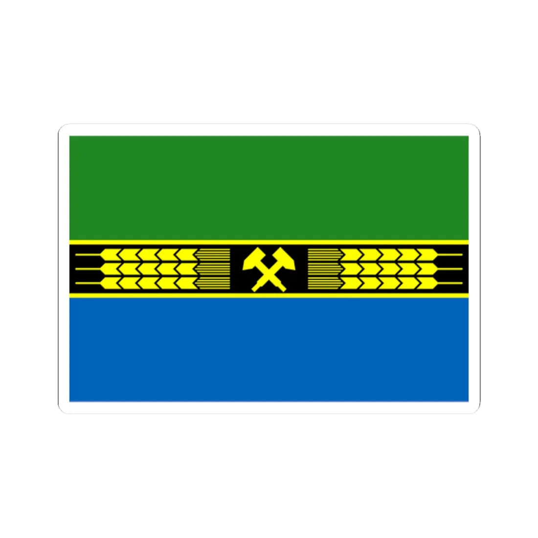 Flag of Dobropillia raion (Ukraine) STICKER Vinyl Kiss-Cut Decal 2 Inch White - The Sticker Space