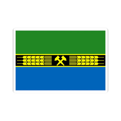 Flag of Dobropillia raion (Ukraine) STICKER Vinyl Kiss-Cut Decal 2 Inch White - The Sticker Space