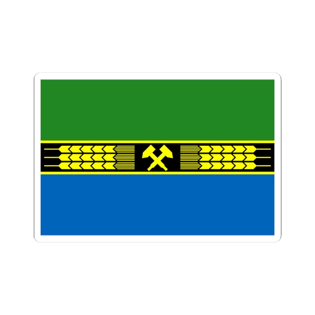 Flag of Dobropillia raion (Ukraine) STICKER Vinyl Kiss-Cut Decal 3 Inch White - The Sticker Space