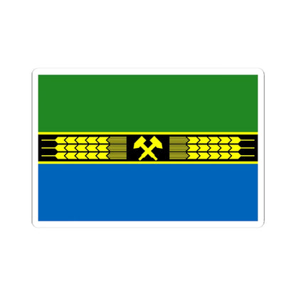 Flag of Dobropillia raion (Ukraine) STICKER Vinyl Kiss-Cut Decal 3 Inch White - The Sticker Space